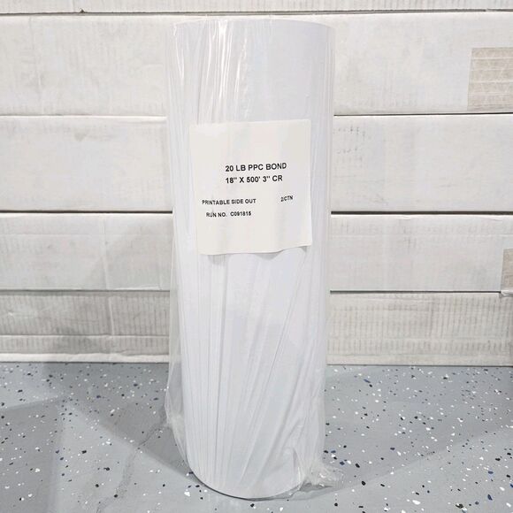 1 Rolls OCE Engineering Bond 20# White Bond Paper 3" Core 18 X 500  45111 - Picture 1 of 3
